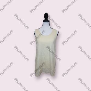 Lands' End Women's Cream Tank Top